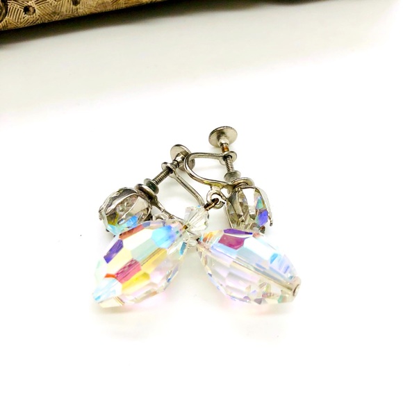 Vintage Aurora Borealis Deco Crystal Earrings 💎 💎 - Picture 9 of 9